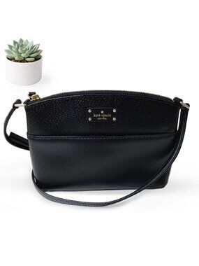 Kate Spade Millie Grove Street Structured Black Pebbled Leather Crossbody Bag